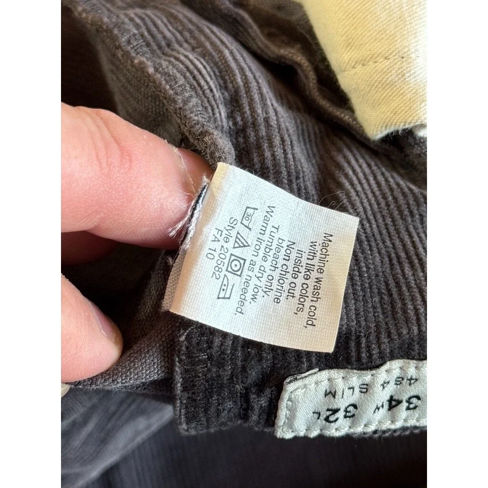 J.Crew 484 Corduroy Jeans Mens 34x32 Gray Slim Medium Wash‎ Pants